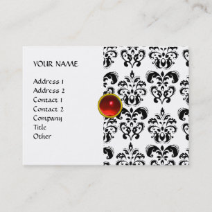 DAMASK MON RUBY bright red violet grey gold Business Card