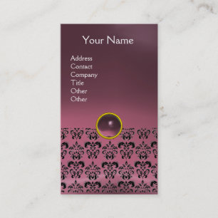 DAMASK MONOGRAM gem purple light Business Card