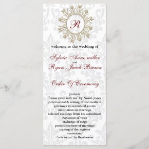 Damask MONOGRAM Wedding program