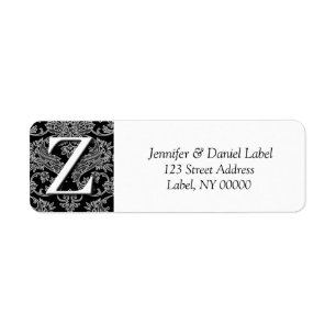 Damask Monogram Z Return Address Labels