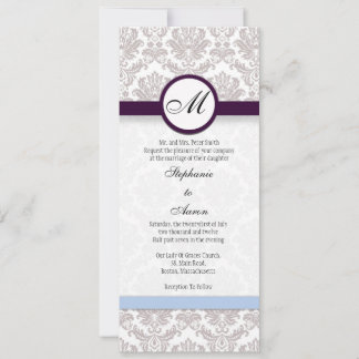 Damask Monogramme Faire-part de mariage