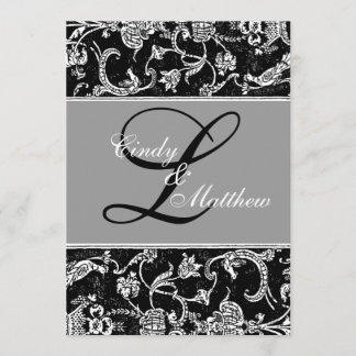 Damask Monogramme Invitation