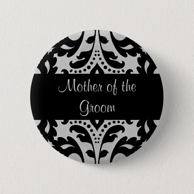 Damask mother of groom 2 inch round button (Front)