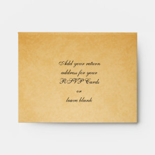 Damask Old Paper Look Wedding RSVP Envelope