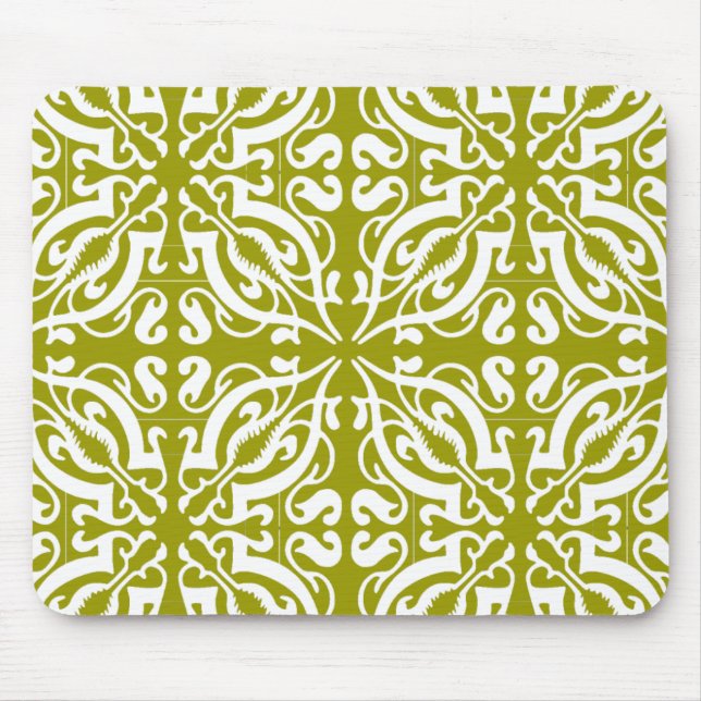 DAMASK - Olive Green Mouse Pad (Front)