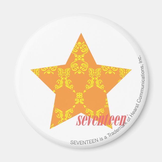 Damask Orange-Yellow 3 Magnet (Front)