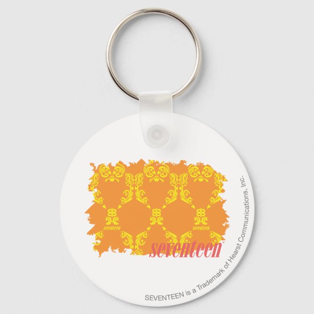 Damask Orange-Yellow 4 Keychain (Front)