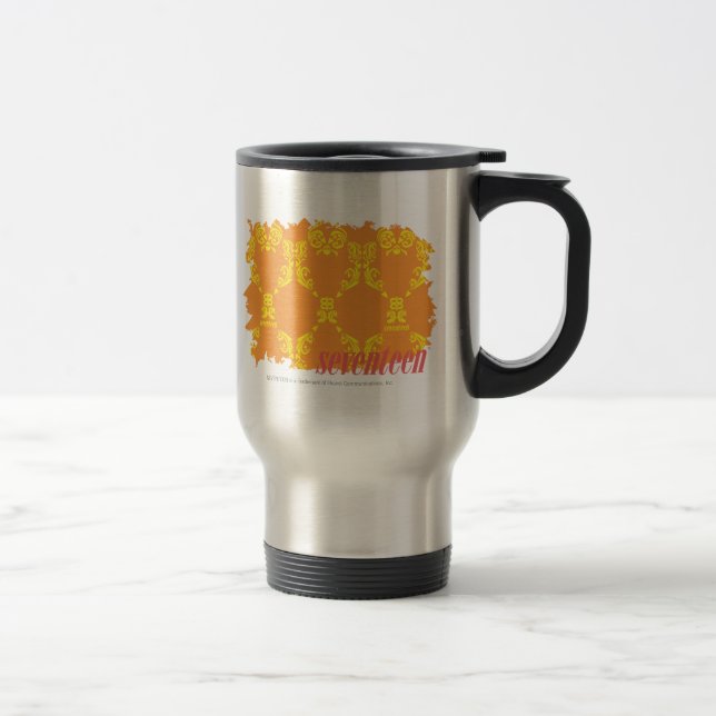 Damask Orange-Yellow 4 Travel Mug (Right)