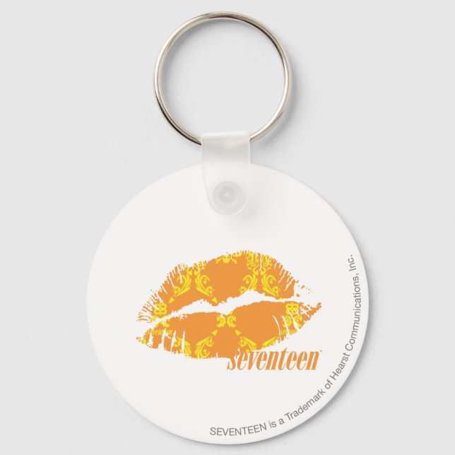 Damask Orange-Yellow Keychain (Front)