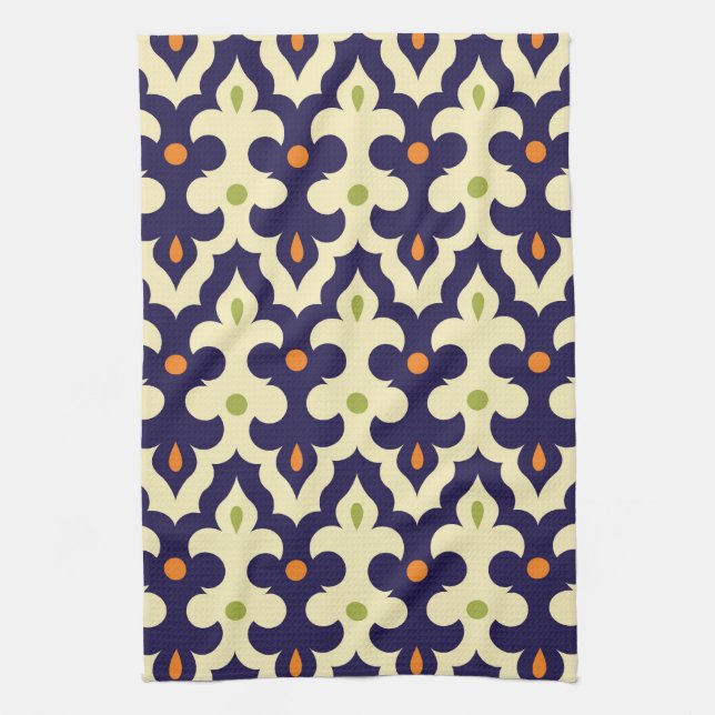 Damask paisley arabesque Moroccan pattern Kitchen Towel (Vertical)