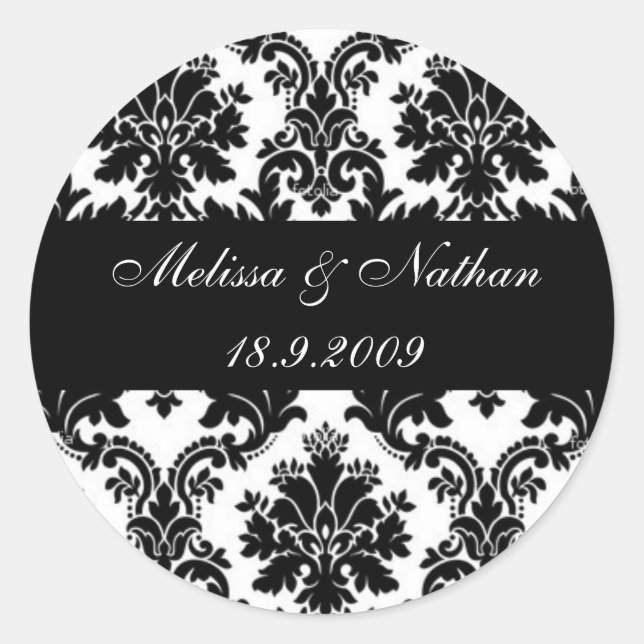 Damask paisley autocollants personnalisés (Devant)