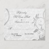 Damask Parisienne - Elegant Black & White RSVP