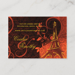 Damask Parisienne: Fiery Punk Rock Wedding Website Enclosure Card