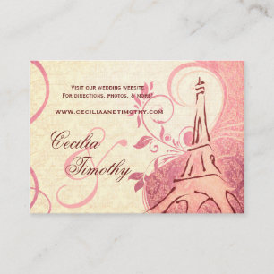 Damask Parisienne: Honeysuckle Wedding Website Enclosure Card