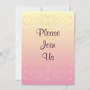Damask Pastels Custom Shower Invitations