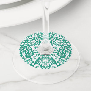 Damask Pattern 10 Wine Glass Tag