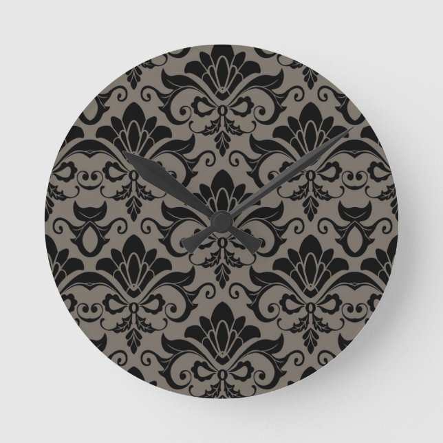 Damask Pattern 2 Round Clock (Front)