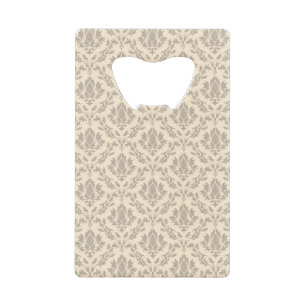 Damask pattern 3 credit card bottle opener