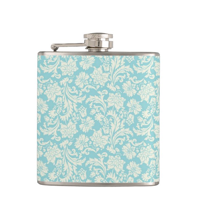 Damask Pattern 3 Hip Flask (Front)