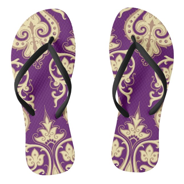 Damask Pattern 4 Flip Flops (Footbed)