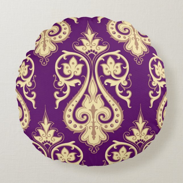 Damask Pattern 4 Round Pillow (Front)