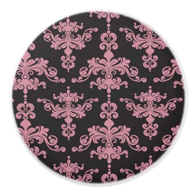Damask Pattern 5 Ceramic Knob (Front)