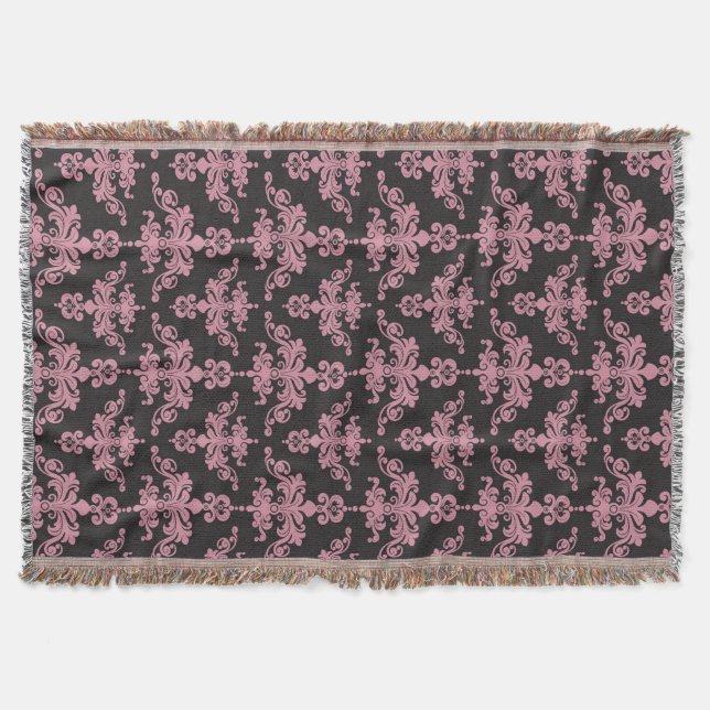 Damask Pattern 5 Throw Blanket (Front)