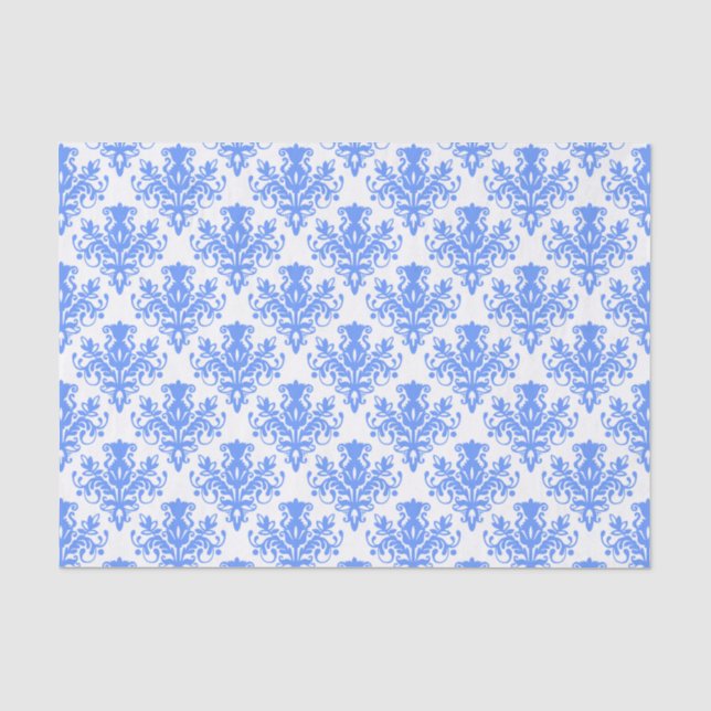Damask Pattern - Baby Blue Tissue Paper (Front)