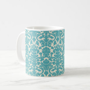 Damask Pattern, Blue Damask, French Damask Coffee Mug