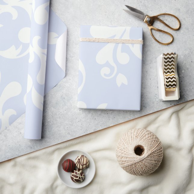 Damask Pattern, Blue Damask, French Damask Wrapping Paper (Crafts)