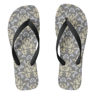 Damask pattern flip flops