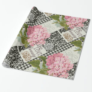 Damask Pattern Floral Decor Pretty Wrapping Paper