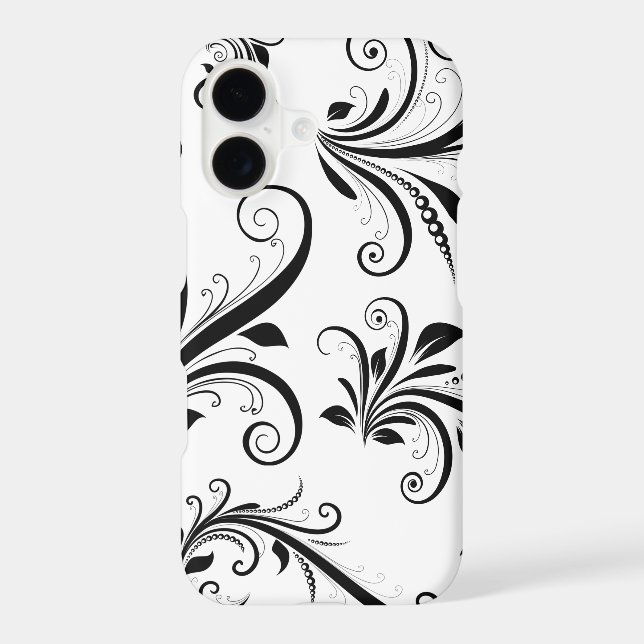 Damask Pattern, French Damask, Black and White (Back)