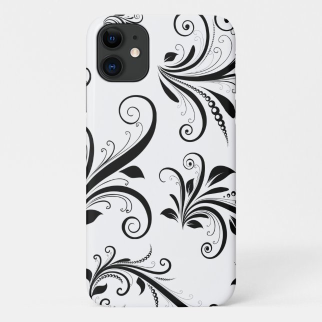 Damask Pattern, French Damask, Black and White Case-Mate iPhone Case (Back)