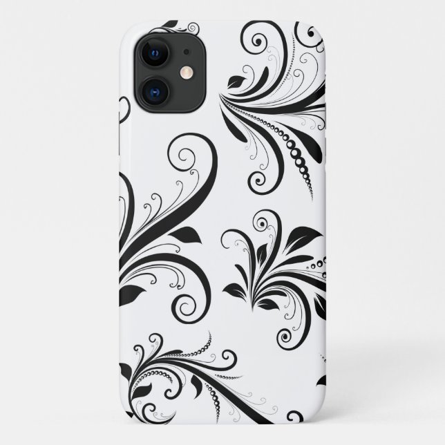 Damask Pattern, French Damask, Black and White Case-Mate iPhone Case (Back)