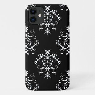 Damask Pattern, French Damask, Black and White iPhone 11 Case