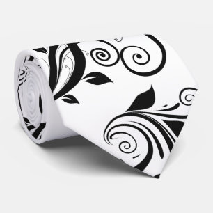 Damask Pattern, French Damask, Black and White Tie