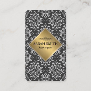 Damask Pattern / Gold Metallic Business Card