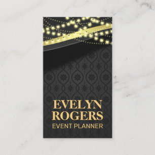 Damask Pattern Hanging Lights Business Card