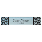 Damask Pattern in Aqua Blue and Black | DIY Text