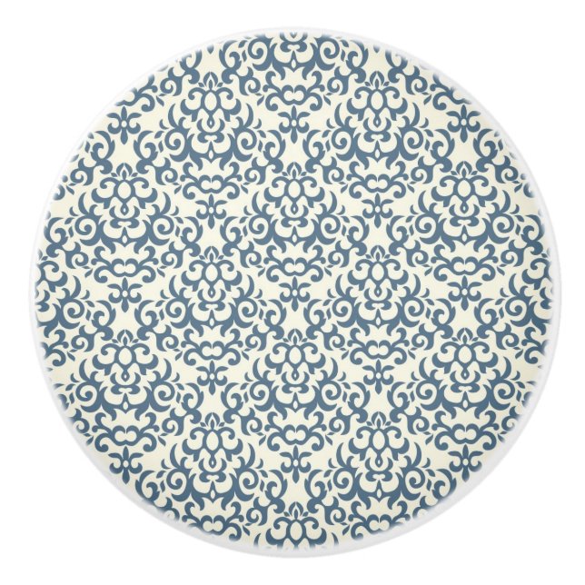 Damask pattern on gradient background 2 ceramic knob (Front)