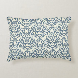 Damask pattern on gradient background 2 decorative pillow
