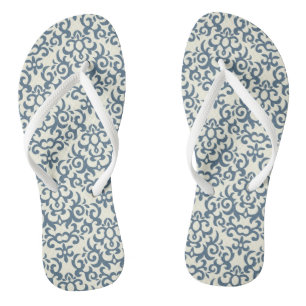 Damask pattern on gradient background 2 flip flops