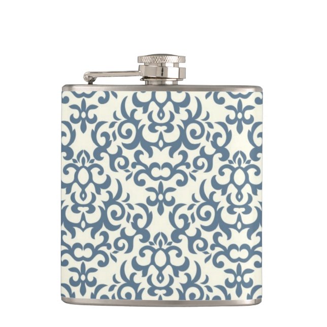 Damask pattern on gradient background 2 hip flask (Front)