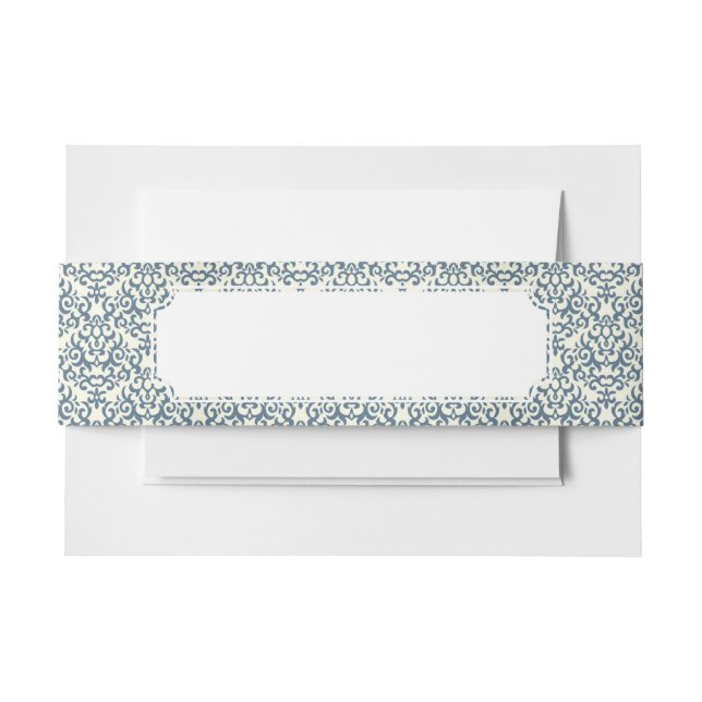 Damask pattern on gradient background 2 invitation belly band (Front Example)
