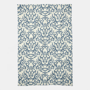 Damask pattern on gradient background 2 kitchen towel