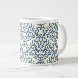 Damask pattern on gradient background 2 large coffee mug