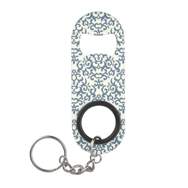 Damask pattern on gradient background 2 mini bottle opener (Front)