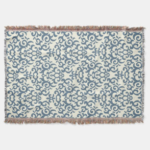 Damask pattern on gradient background 2 throw blanket