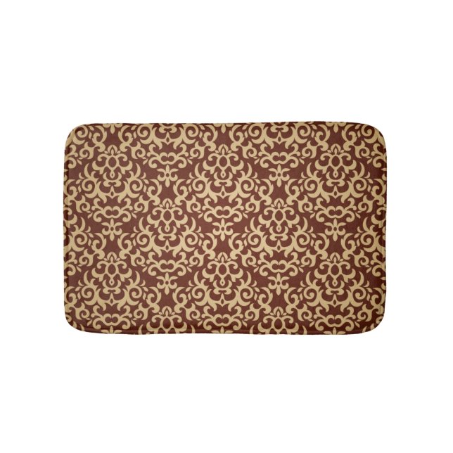 Damask pattern on gradient background bath mat (Front)